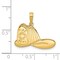 14K Yellow Gold Firefighter Hat Charm Fireman Pendant Jewerly 18.5mm x 22mm